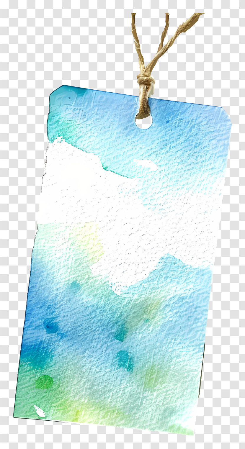 Scrapbooking Tag - Watercolor Tag With String Transparent PNG