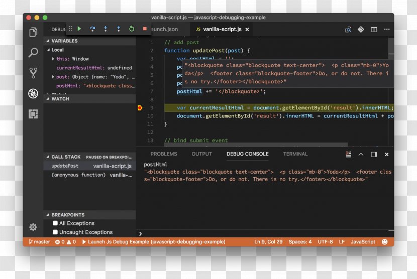 Computer Program Visual Studio Code Debugging JavaScript Debugger - Technology - Github Transparent PNG