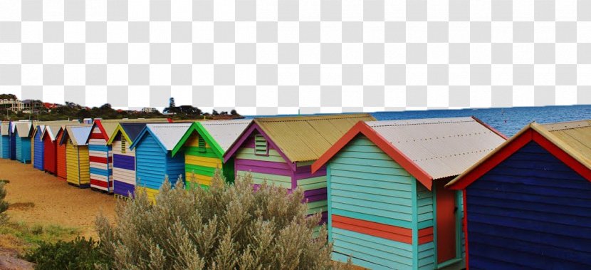 Brighton Beach Boxes Hut House - Seaside Town Transparent PNG