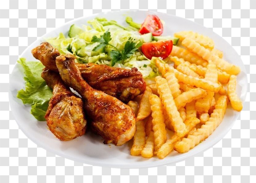 Buffalo Wing Fried Chicken French Fries Fast Food Fingers - Schnitzel - Pasta Salad Transparent PNG