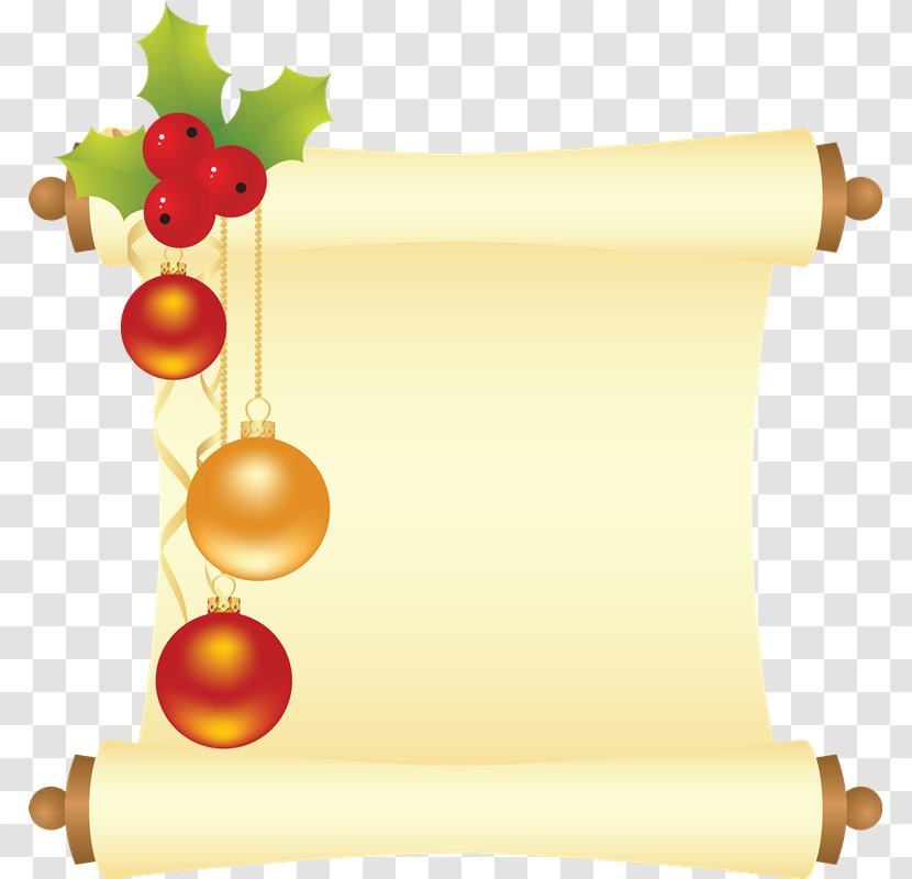 New Year Christmas Santa Claus Gift Clip Art - Scroll - Bolas Transparent PNG