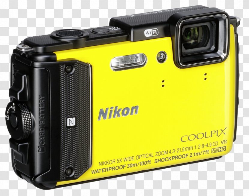 Nikon D40 Point-and-shoot Camera Coolpix W300 16.0 MP Compact Ultra HD Digital - Series - 4KCamouflageCamera Transparent PNG