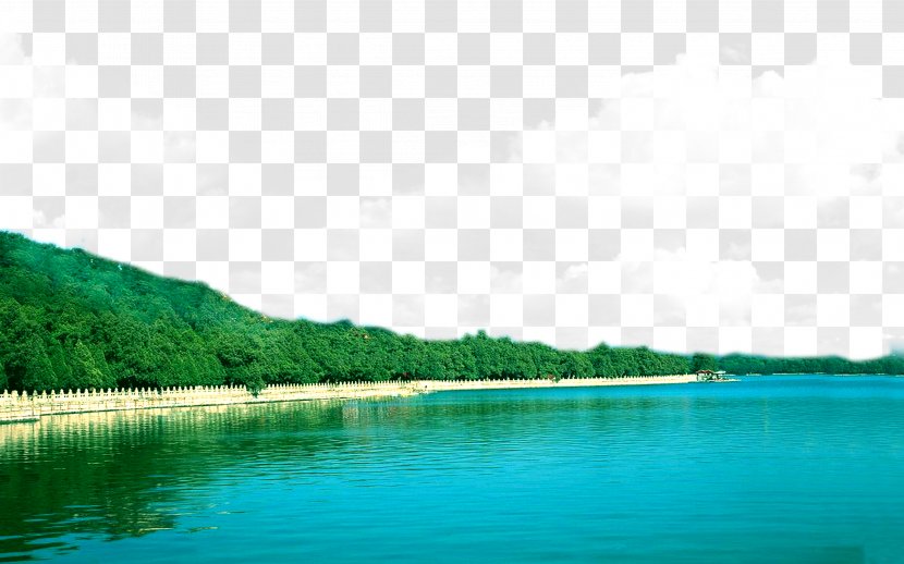 Download Lake - Grass - Blue Sky Transparent PNG