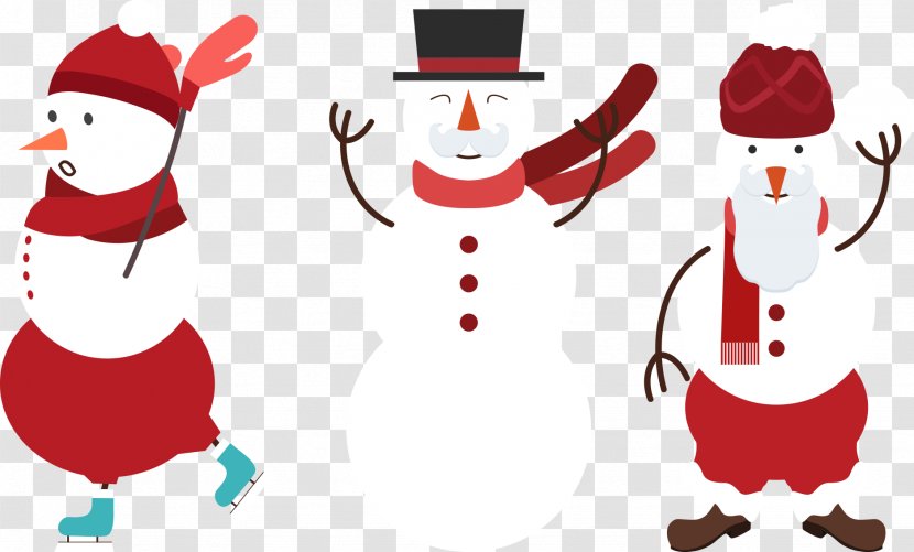 Snowman Illustration - Holiday - Red Christmas Transparent PNG