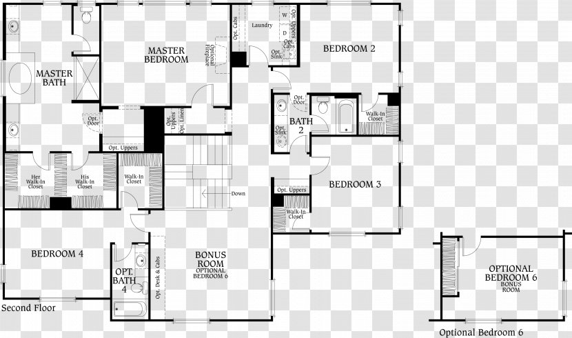 Floor Plan Line - Black And White - Design Transparent PNG