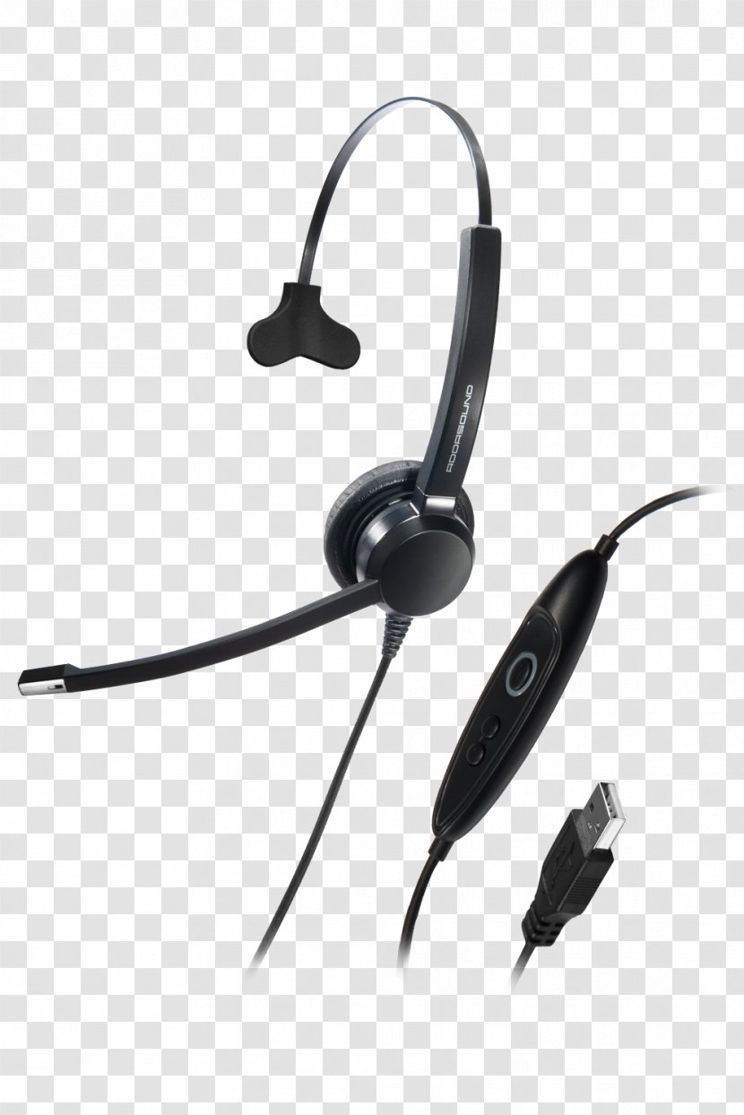 Headset Headphones Microphone Monaural USB - Noisecancelling Transparent PNG