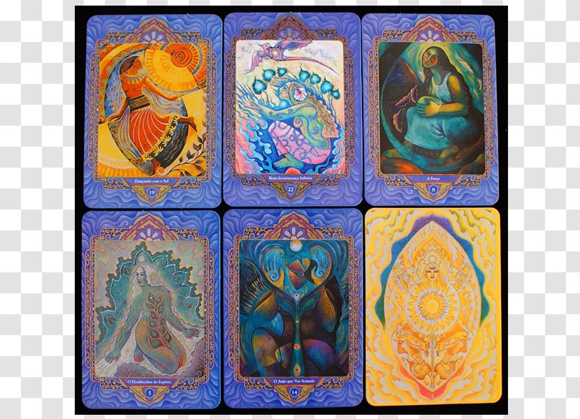 Modern Art Majorelle Blue Garden Painting Triple Goddess Tarot Transparent PNG