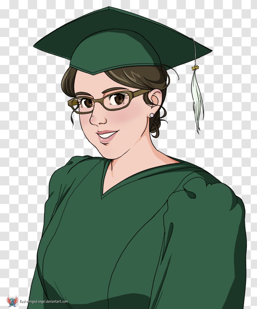 Glasses Academician Cartoon Illustration Square Academic Cap - Silhouette Transparent PNG