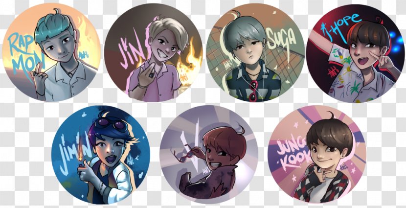 Pin Badges BTS Fire Blood Sweat & Tears - Watercolor Transparent PNG