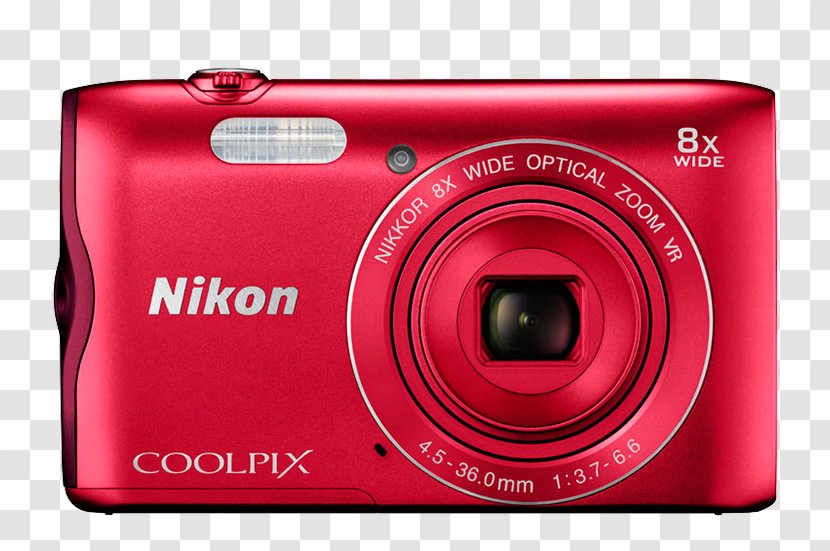 Nikon COOLPIX W100 Coolpix A300 20.1 MP Compact Digital Camera - Pointandshoot - 720pRed Pattern Point-and-shoot CameraNikon's P900 Transparent PNG