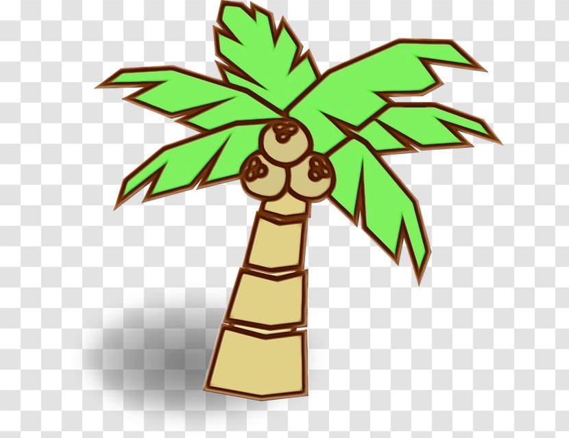Coconut Leaf Drawing - Green - Symbol Plant Stem Transparent PNG