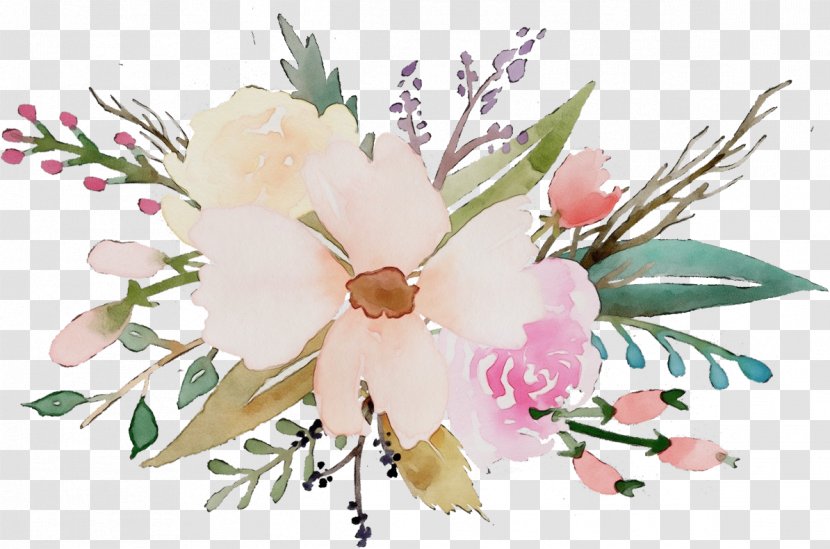Watercolor Pink Flowers - Flower Bouquet - Magnolia Branch Transparent PNG