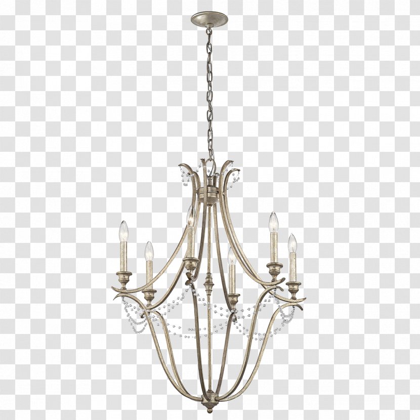 Chandelier Lighting Light Fixture Pendant - Brushed Metal Transparent PNG