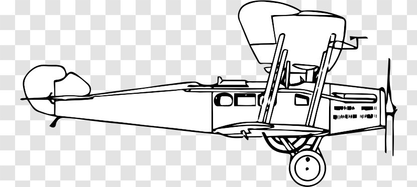 Airplane Fixed-wing Aircraft Clip Art Line - Material - Early Aeroplane Transparent PNG