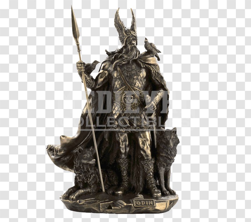Odin Statue Bronze Sculpture Norse Mythology - Deity Transparent PNG