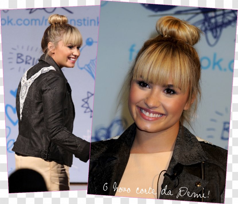 Demi Lovato Bangs Blond Hairstyle Cabelo - Watercolor - Model Karlie Kloss Transparent PNG
