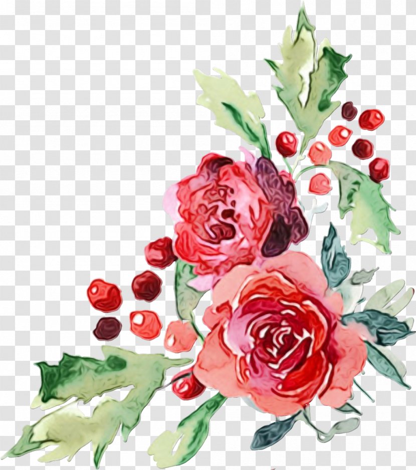 Bouquet Of Flowers Drawing - Watercolor - Holly Floribunda Transparent PNG