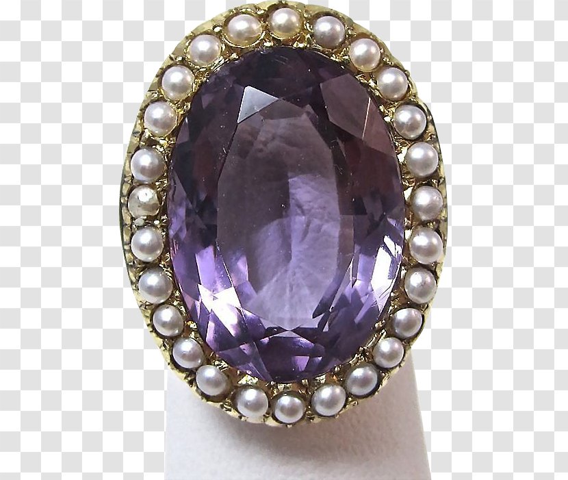 Amethyst Engagement Ring Cultured Pearl - Jewelry Making Transparent PNG