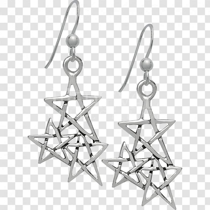 Earring Sterling Silver Triquetra Jewellery - Pentagram Transparent PNG