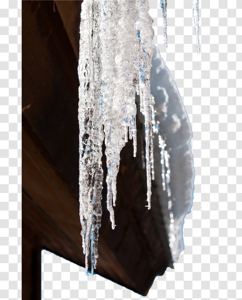 Icicle Truckee Snow Ice Roof - Under The Eaves Of Icicles Transparent PNG