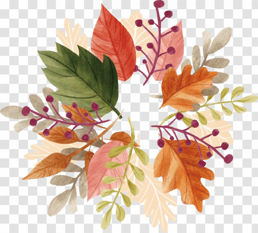 Watercolor Autumn Leaf Heading Box - Summer - Painting Transparent PNG