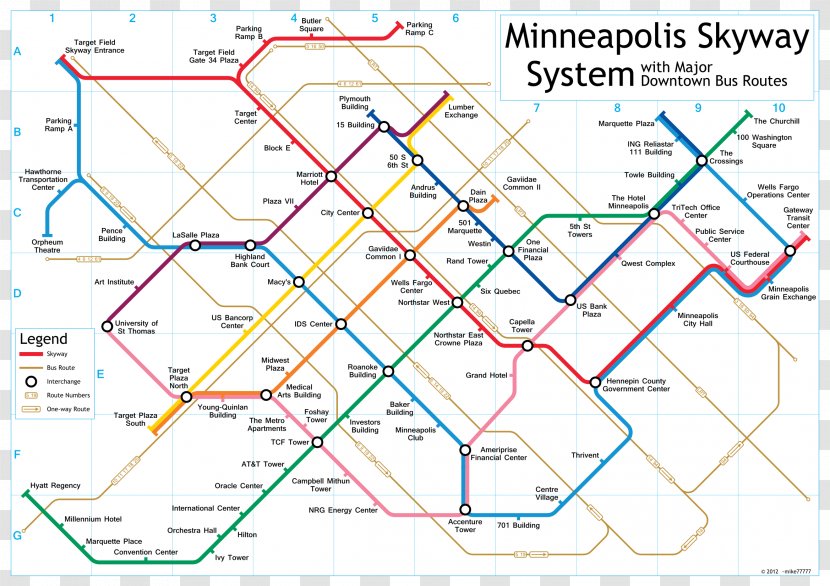 Skyway Theatre Minneapolis System Map U.S. Bank Stadium - Cartography Transparent PNG