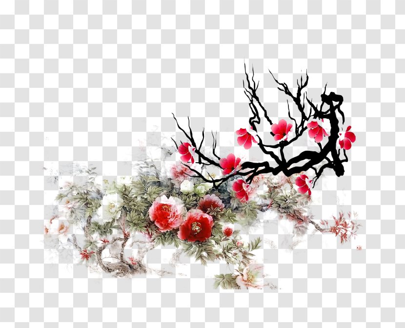 Ink Wash Painting Gongbi Google Images Baidu - Plum Flower Transparent PNG