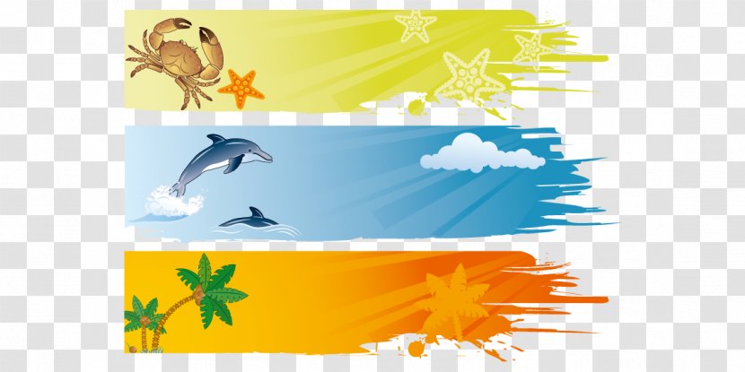 Banner Royalty-free Summer Illustration - Beach Background Elements Transparent PNG