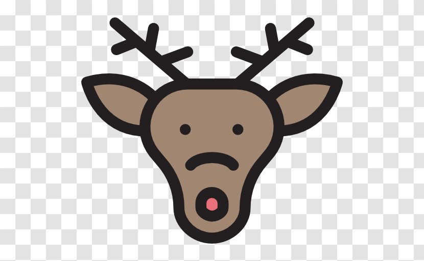 Reindeer Antler Download Icon - Snout - Winter Cartoon Deer Transparent PNG