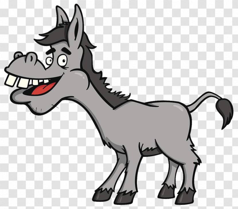 Dog Mule Horse Pony - Mammal - A Gray Cartoon; With Open Teeth Transparent PNG