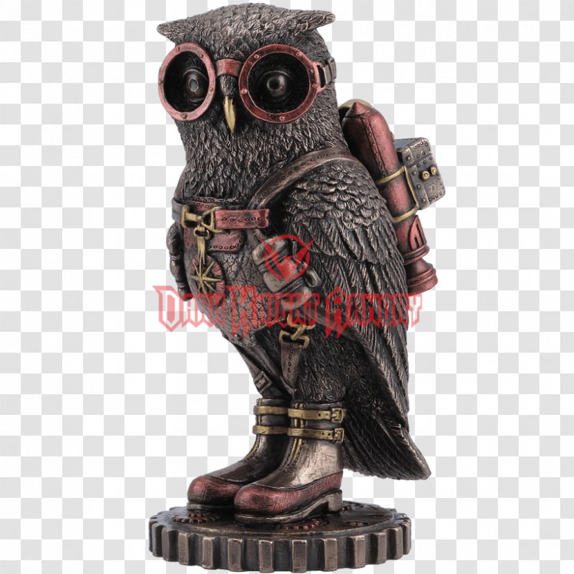 Owl Steampunk Statue Sculpture Gothic Fashion - Bronze Transparent PNG