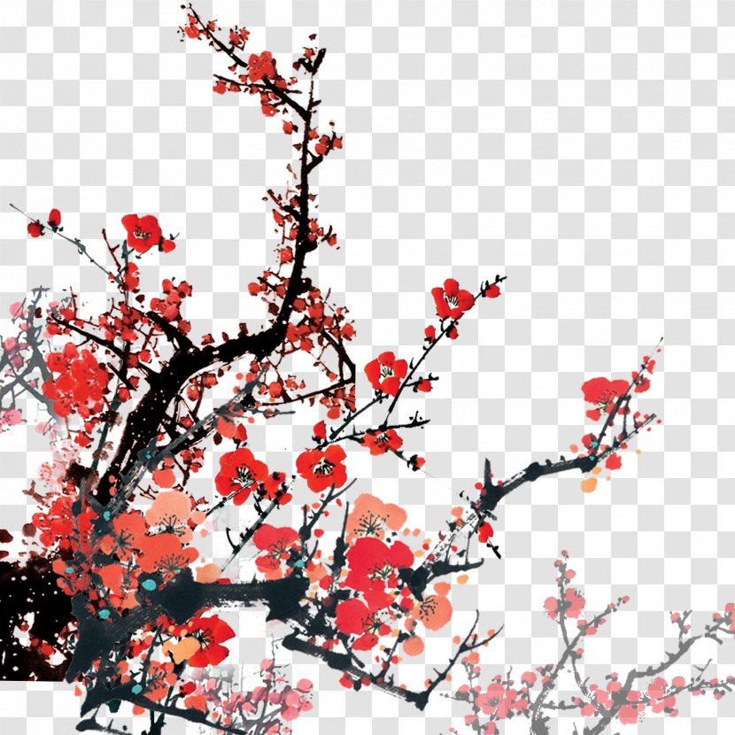 New Years Day Poster Logo - Chinese Year - Plum Spring Festival Transparent PNG