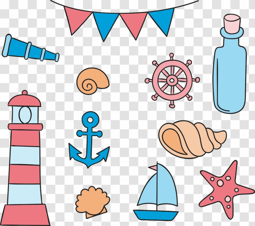 Object Euclidean Vector Illustration - Sea - Flag And Pull Navigational Elements Transparent PNG
