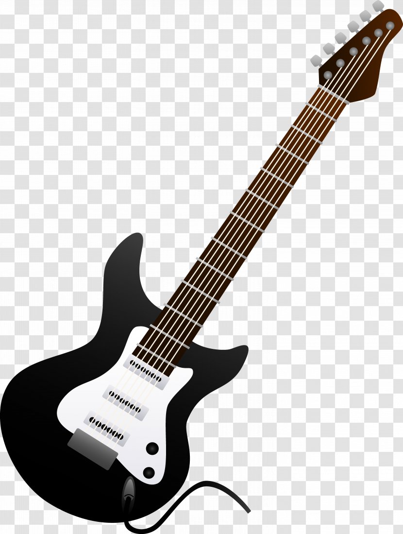 Electric Guitar Black And White Acoustic Clip Art - Pipe - String Bass Cliparts Transparent PNG