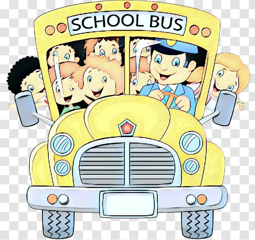 Cartoon School Bus - Student - Sharing Car Transparent PNG
