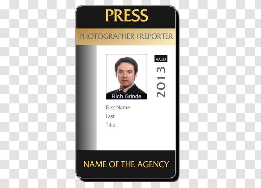 Template Identity Document Photo Identification Photographer Badge - Label - Id Card Transparent PNG