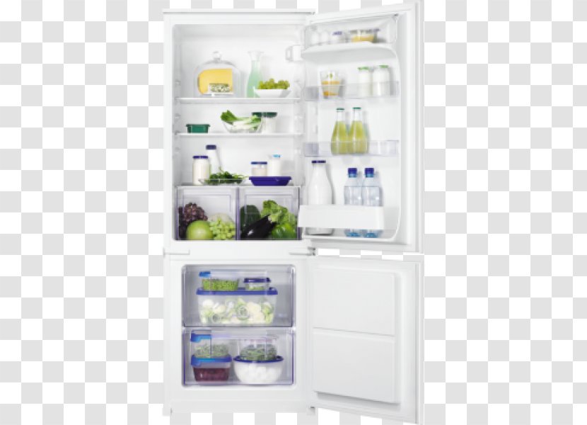 Zanussi ZBB28430SL Built-in 277L A+ White - Refrigerator - Fridge-freezers (Built-in, White, Right, Glass, 277 L, SN-T) ZBA15041SA Freestanding 146L A++ WhiteRefrigerator Transparent PNG