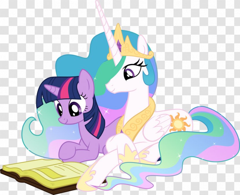 Twilight Sparkle Princess Celestia Cadance Luna Rainbow Dash - Art - Reading A Child Transparent PNG