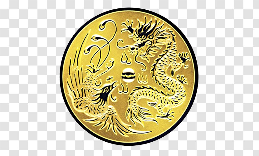 Gold Coin Dragon - Chinese - Golden Transparent PNG