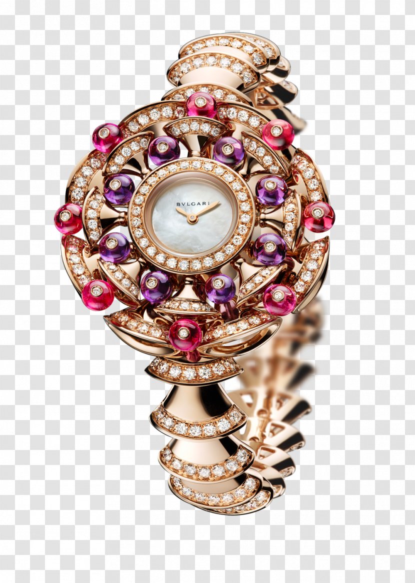 Bulgari Jewellery Watch Gemstone Diamond - Rose Campbell Watches Jewelry Female Form Transparent PNG