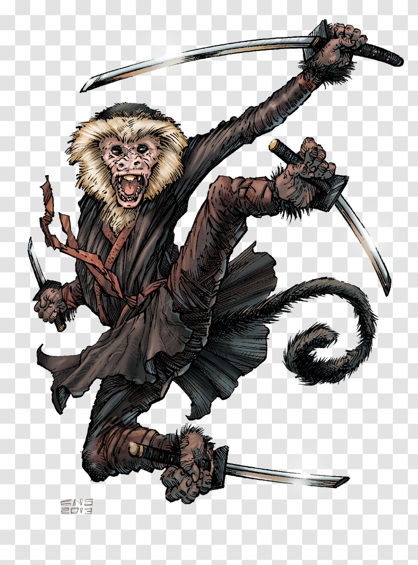 Sun Wukong Monkey Samurai Catapult Tattoo - Arts Transparent PNG
