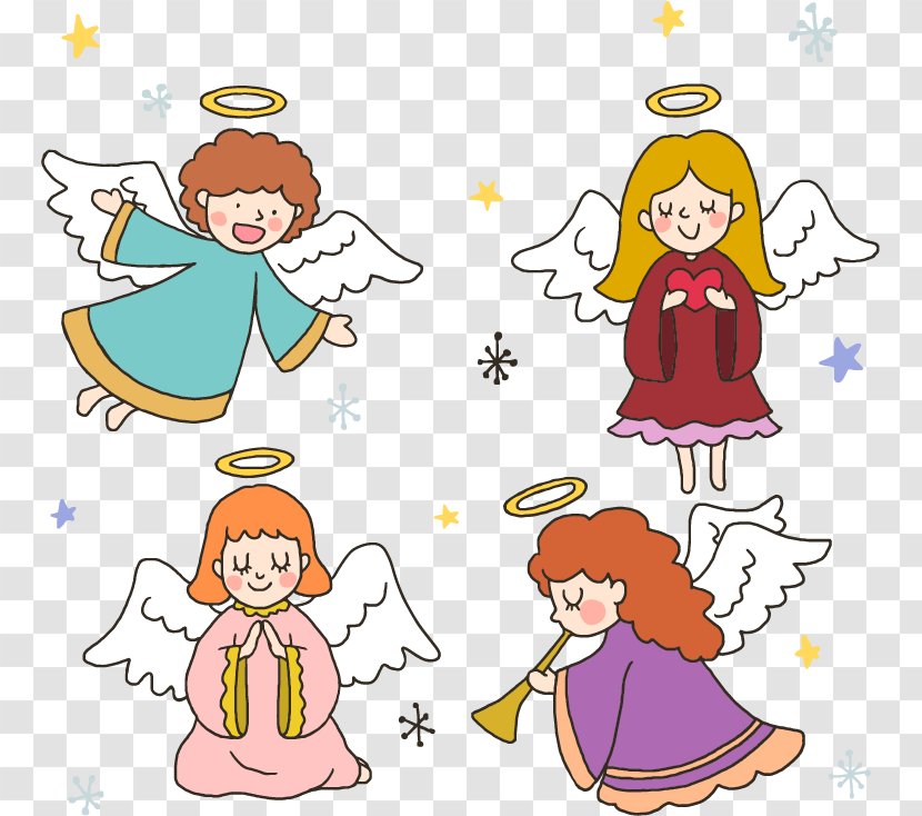 Christmas Angel Clip Art - Frame - Hand-painted Transparent PNG