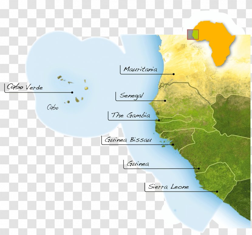 Mauritania Senegal Guinea Map Exclusive Economic Zone - Admiralty Chart Transparent PNG