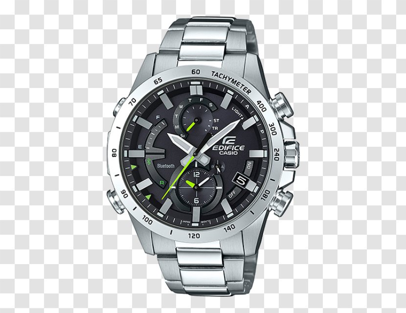 Casio Edifice EQB-800DB EDIFICE TIME TRAVELLER EQB-501 Watch Chronograph - Silver Transparent PNG