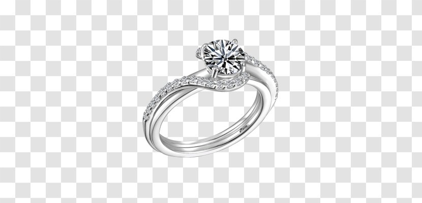 Wedding Ring Diamond Jewellery Silver - Rings - Upscale Jewelry Transparent PNG