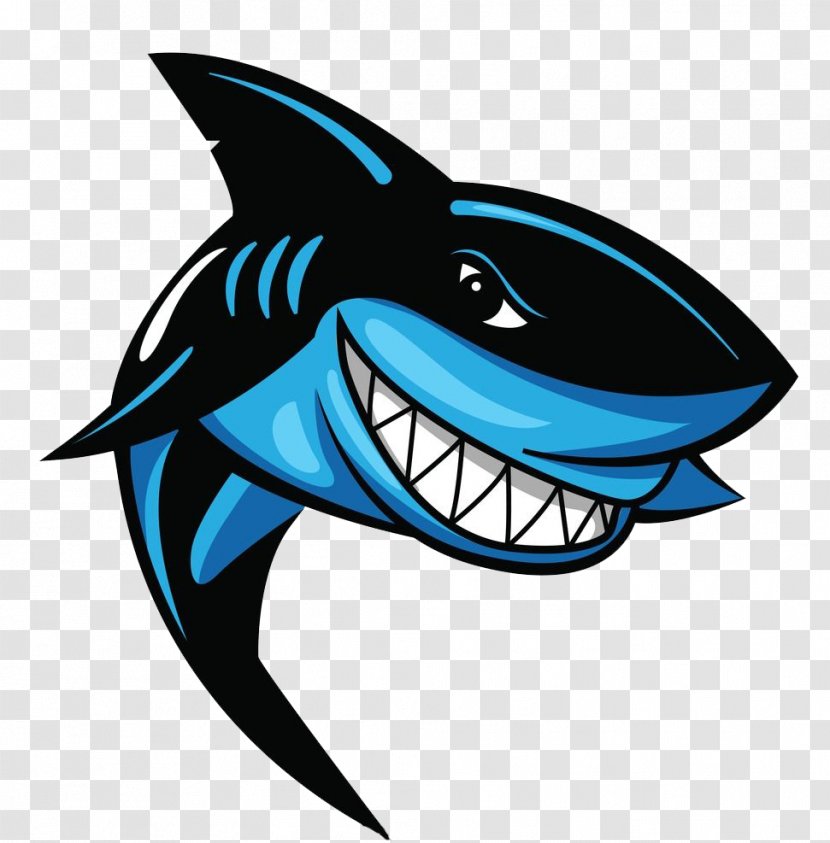 Great White Shark Logo - Hand Painted Whale Transparent PNG