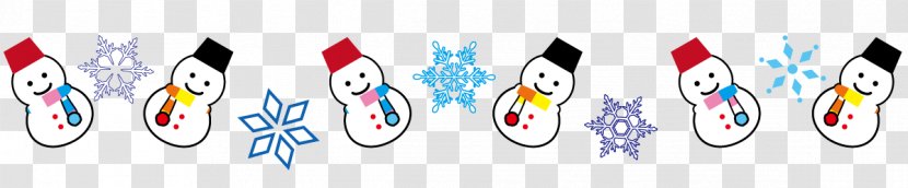 Christmas Line With Cute Snowman And Snowflake. - Flower - Tree Transparent PNG