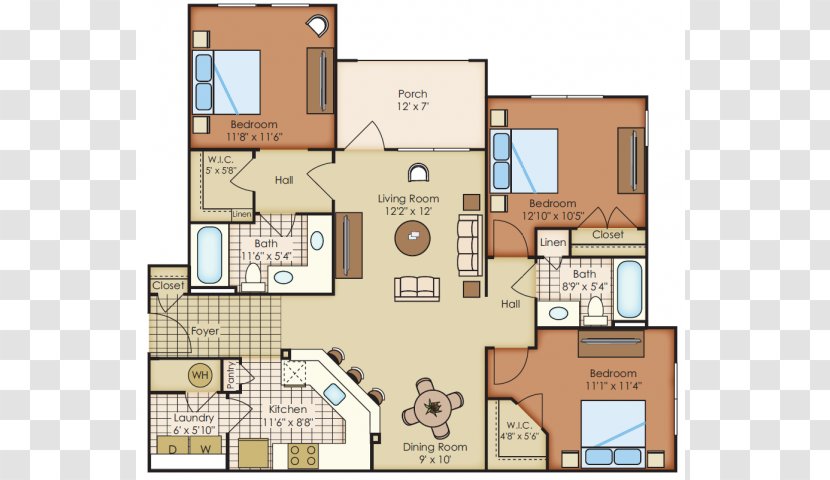 Fuquay-Varina The Village At Marquee Station Apartments Floor Plan - Facade - 2D Transparent PNG