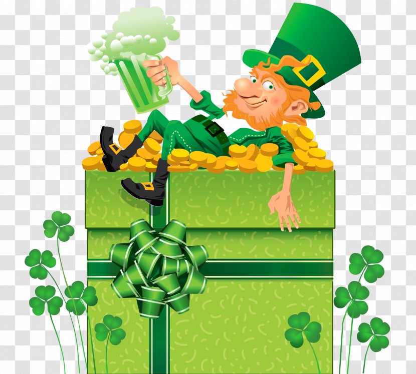 Saint Patrick's Day Ireland St. Shamrocks Clip Art - St Patricks Decor With And Leprechaun PNG Clipart Transparent PNG