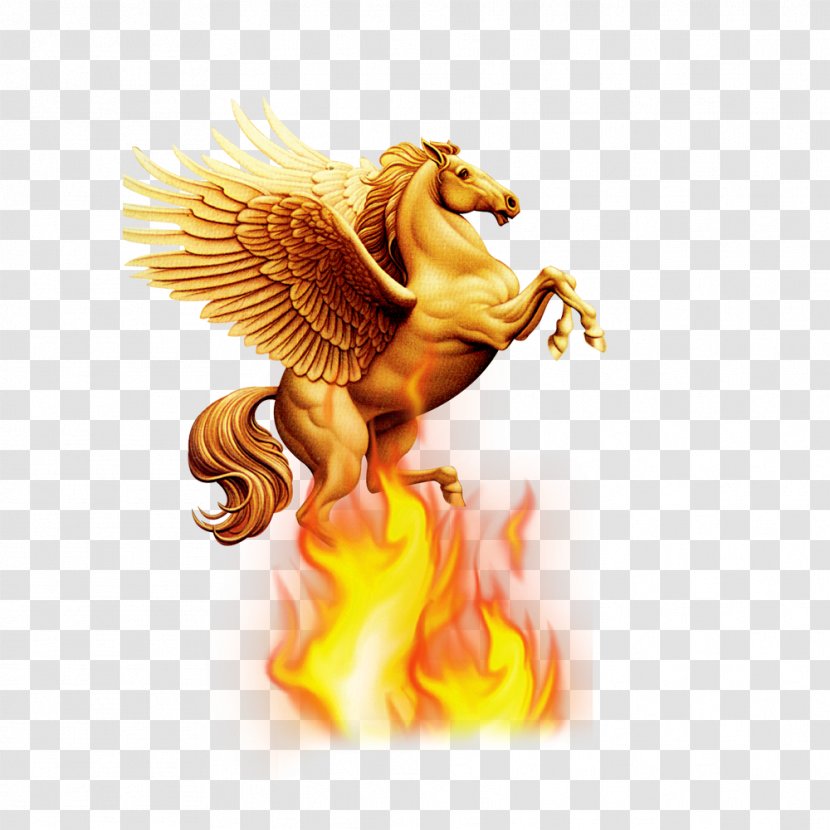 Pegasus Fire Flame - Supernatural Creature Transparent PNG